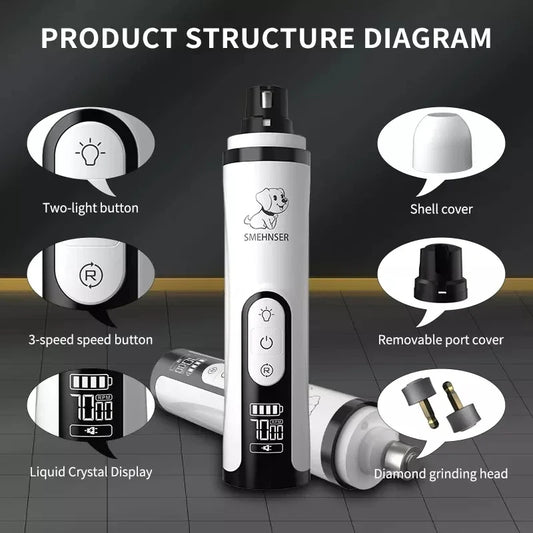 Electric Pet Grooming Nail Grinder for Dogs & Cats