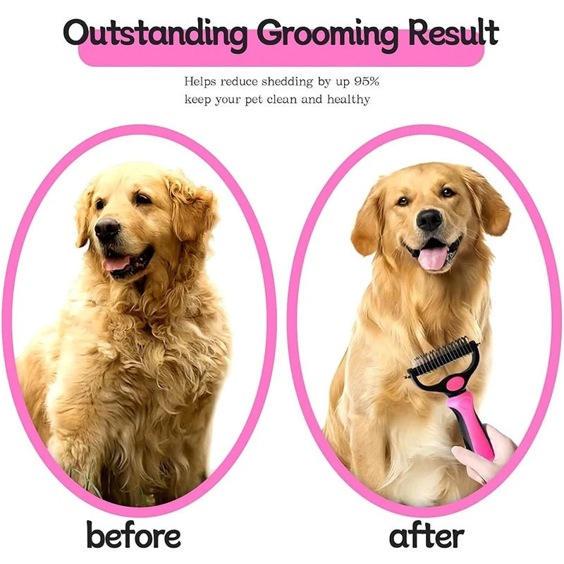 Self-Cleaning Pet Grooming Brush – Deshedding Tool for Dogs & Cats