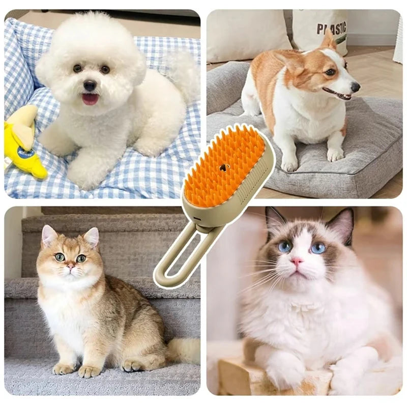 3-in-1 Self Cleaning Pet Grooming Brush for Dogs & Cats